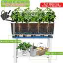 3 Pcs Self Watering Elevated Raised Garden Bed, Large Outdoor Plastic Planter Box Big Flower Plant Pot for Planting Flowers Vegetables and Herbs (3, White)