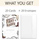 First Rodeo - Wild West Themed 1st Birthday Invitations- 20 Invitation Cards 4"x6" with 20 Envelopes - Saddle Up - First Birthday Party Invitations for Cowboy or Cowgirl.(160)