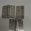 goldenwarm 3pack Satin Nickel Brushed Door Hinges 4 Inch Self Closing Spring Door Hinge with Square & 5/8" Radius Corners - Adjustable Door Closing, Residential & Heavy-Duty Hardware