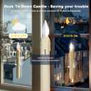 6 Pcs Sensor Dawn to Dusk Window Candles, Flickering Battery Candles for Windows, Ultra Bright Fake Candle Lights with Suction Cup, Led Candlesticks for Xmas Home Decor, White Light