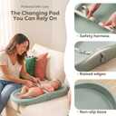 Mallify Baby Changing Pad with Waterproof and Non-Toxic Surface, Changing Table Pad with Adjustable Safety Belt, Easy-Clean & Portable Changing Pad for Dresser(Green)
