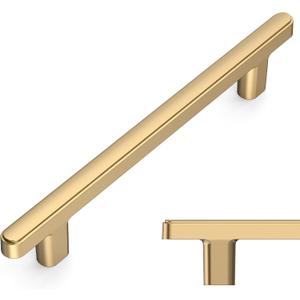 Amerdeco 10 Pack Champagne Bronze Cabinet Pulls 5 Inch(128mm) Hole Center Drawer Pulls Cabinet Hardware Kitchen Cabinet Handles for Bathroom