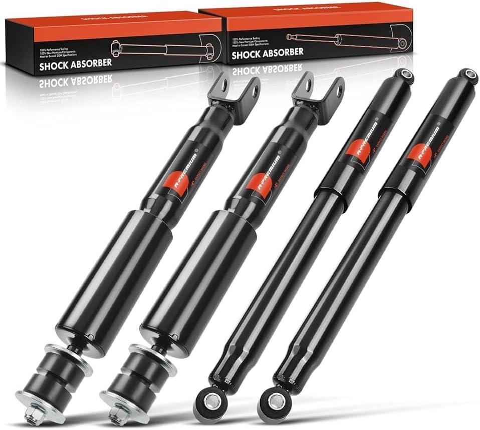A-Premium Front and Rear Shock Absorbers Struts Compatible with Chevrolet GMC Silverado 1500 Sierra 1500 (Classic) 1999-2007 -[4WD, Exc. Electronic Suspension & Quadrasteer]