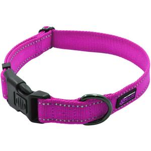 Max and Neo NEO Nylon Buckle Reflective Dog Collar - We Donate a Collar to a Dog Rescue for Every Collar Sold (Large, Pink)