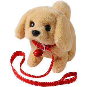 KSABVAIA Plush Golden Retriever Toy Puppy Electronic Interactive Dog - Walking, Barking, Tail Wagging, Stretching Companion Animal for Kids Toddlers