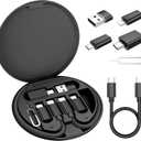 Elebase Multi USB C Charger Adapter Cable Kit (5+1),Travel Type C to iOS Adaptor Box with 1Ft 100W Charging Cord,USBC to Micro Converter,USB 3.0 OTG,Portable Card Storage,Tray Eject Pin,Data Transfer
