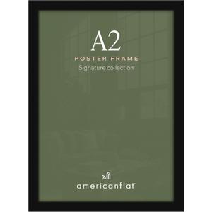 Americanflat A2 Picture Frame with Polished Plexiglass - 16.5x23.4 Frame with Engineered Wood - Signature Collection - A2 Frames for Wall Display - Black