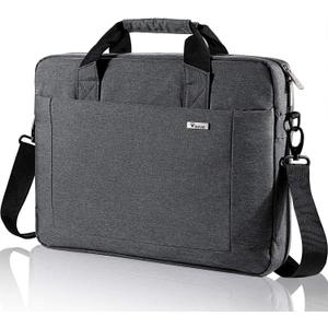 Voova Laptop Bag Case 17 17.3 Inch Computer Sleeve Messenger Bag with Shoulder Strap Expandable Waterproof Large Capacity Business Briefcase for Work Travel Fit 17-18 Laptop, Men Women, Gray