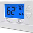NonProgrammable Thermostat for House, Digital Energy-Saving Thermostat,Single-Stage Systems, 1 Heat/1 Cool, Easy DIY Install, Blue Backlight