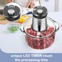 BUMET 16 cup glass bowl 850W Electric Food Processor,LED timer. 3-Tiered 6 Cutting Edges blade for mincing, chopping,Ideal as meat grinder,fresh vegetables chopper,pet food process in kitchen.