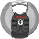 DoubleLock Crab 2.0 Upgraded Stainless Steel Discus Padlock, Hardened Steel, Weather-Resistant, 5 Keys Heavy-Duty Security for Trailers, Gates, Job Boxes, Marine & Outdoor Storage