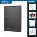 Barska 64 Position Key Lock Box Wall Mount Steel Key Cabinet with Adjustable Numbered Hooks, Index Log, Colored Key Tags for Home or Office