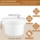 Hushee 6 Pcs 1 Gallon Round Fermentation Bucket Fermenting Bucket with Lid Fermenting Food Grade Home Brewing Wine Fermenter for Beer Wine Mead Cider Fermented Beverage