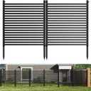 Privacy Fence Panels for Outside, 48" h x 71" w 2-Panel Outdoor Metal Fence, Rustproof No-Dig Garden Barrier for Yard, AC & Pool Equipment Cover, Trash Can Screen, Expandable Decorative Border