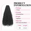 Boho Crochet Braids Human Hair Mixed 24 Inch Goddess Box Braids Crochet Hair Boho Box Braid Bohemian Braid Crochet Hair for Black Women 7 Packs 1B#