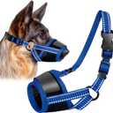 Adjustable Dog Muzzles, Anti Biting Barking Chewing Soft Mesh Dogs Muzzle, Breathable Pet Muzzle Suit for Small, Medium, Large Dog, Muzzle that Allow Dogs Drinking (Blue, Large)