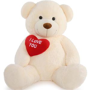 Giant Teddy Bear 52" Stuffed Animal, Big Teddy Bear with Heart, Large Brown Stuffed Bear Plush Toys for Kids, I Love You Valentines Bear Gift for Girlfriend Wedding (Tan) Giant Teddy Bear 52" Stuffed Animal, Big Teddy Bear with Heart, Large Brown Stuffed Bear Plush Toys for Kids, I Love You Valentines Bear Gift for Girlfriend Wedding (Tan)