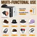 Adhesive Hat Hooks for Wall-8 Pack Hat HolderHat OrganizerCowboy Hat RackStrong Adhesive Cap HolderCap Organizer for Baseball Caps- BlackHat Storage