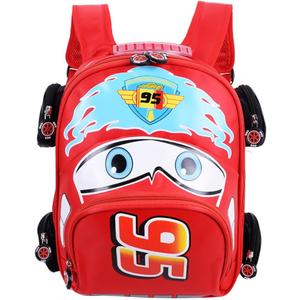 Toddler Boys Girls Backpack Waterproof Cartoon Truck Car Kindergarten Child Snack School Bag (Red)