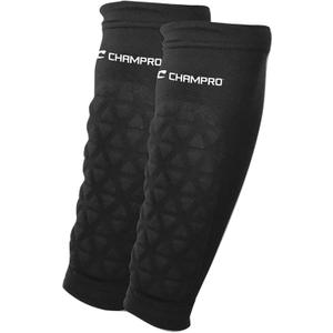 CHAMPRO Tri-Flex Padded Compression Forearm Sleeves (Medium, Black)