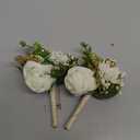 Ling's moment Boutonniere for Men, 2pcs Groom Groomsmen Guest Boutonniere, Artificial Flowers for Wedding/Prom/Homecoming, etc.White Baby Breath Ivory