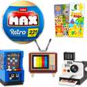 Zuru Max Retro Builds Set for Kids - Bundle with Zuru Max Retro Bricks Blind Ball Plus Stickers and More | Zuru Max Retro Collection Brick Building Set