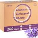 Laundry Detergent Sheets, 200 Sheets Lavender Laundry Soap Strips - No Plastic Jug Travel Portable Liquidless Washing Supplies Eco-Friendly Hypoallergenic - 200 Loads