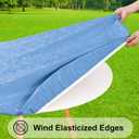 Smiry Round Picnic Tablecloth, Elastic Waterproof Fitted Heavy Duty Vinyl Tablecloths for 45"-56" Tables, Wipeable Washable Table Cover for Kitchen, Dining, Camping, Outdoor, Baby Blue