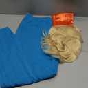 Men Classic Movie Set Adult Halloween Costume Long Sleeve Shirt with Wig Orange Scarf and Trousers (Medium)