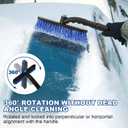 34" Extendable Ice Scrapers for Car Windshield 2-in-1 Snow Brush for Car Snow Scraper for Car Snow Scraper and Drush with Ergonomic Foam Grip for Cars, Trucks, SUVs with 360 Pivoting Brush Head Blue
