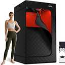TOREAD Red Light Infrared Sauna with Red Light Therapy for Home,Portable Red Light Steam Sauna with 3L 1200W Steamer, Adjustable Temperature, Timer Setting, Remote Control, 35.4 * 35.4 * 63"