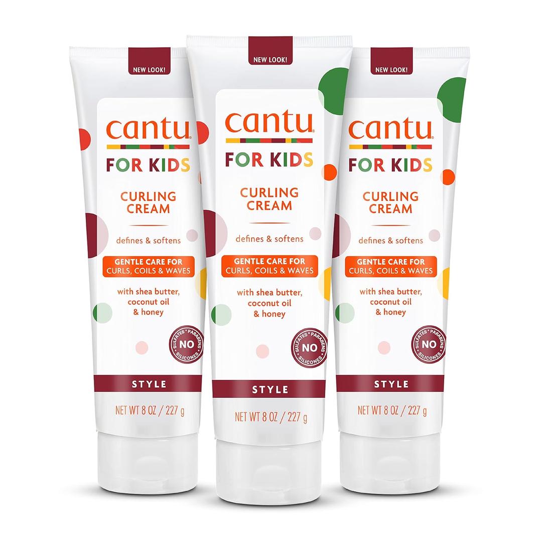Cantu Care for Kids Paraben & Sulfate-Free Curling Cream with Shea Butter, 8 oz (Pack of 3)