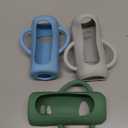BUSOHA 3 Pack Silicone Sleeves for Dr. Brown's Glass Baby Bottles - Drop Protection Baby Bottle Sleeves Compatible with Dr. Brown's Newborn Glass Bottles with Silicone Handles,8 oz (Dark Green+Gray+Light Blue)