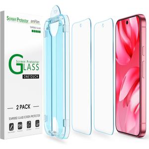 amFilm Auto-Alignment OneTouch for Google Pixel 9a [6.3"] Screen Protector 2025 Tempered Glass, 30 Seconds Installation, Bubble Free, Case Friendly, Anti-Scratch [2 Pack]