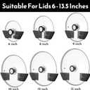 Niceyos Universal Adjustable Pot Lid Organizer for Cabinet - Upgraded Patented Set of 4 Pan Lids Organizers Inside Cabinet Door Wall Mount Pots Top Holder for Kitchen Cupboard, Fits 6" to 14" (Black)