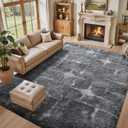 5x7 Ft Area Rugs for Living Room, Grey Plush Fluffy Shaggy Bedroom Rugs Non-Slip, Ultra Soft Carpet for Nursery Kids PlayRoom Dorm Office Indoor