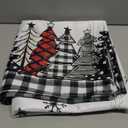 Horaldaily Christmas Tablecloth 60x120 Inch Rectangular, Christmas Trees Buffalo Plaid Black Washable Table Cover for Party Picnic Dinner Decor