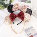 DRESHOW Mouse Ears Bow Headbands Glitter Party Decoration Cosplay Costume for Women