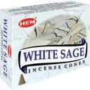 White sage cones pack of 12 ,10 cones Each Total 120 cones -HEM INCENSE