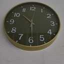 HZDHCLH Wall Clocks Battery Operated,12 inch Silent Non Ticking Modern Wall Clock for Living Room Bedroom Kitchen Office Classroom Decor (Olive Green and Gold)
