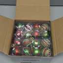 Civaner 48 Pcs Christmas Ball Ornaments 1.2 Inch Red and Green Small Bulbs Hanging Ornament Glittering Elf Xmas Tree Balls for Home Xmas Holiday Party Decorations, 12 Styles