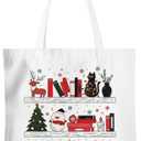 Christmas Book Tote Bags Bookish Gifts Book Lovers Gifts for Women Librarian Bookish Readers