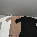 LessonZoo 3 Pack Girls' Shirts Teen Summer Tops Mock Turtleneck Slim Fit Ribbed Half Sleeve Fashion Tees Kids Clothes Trendy(Khaki, White, Black, 11-12 Years)
