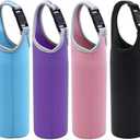 4 Pack,DanziX Neoprene Sleeve Bottle Cup Carrier Pouch,Fit for All 16oz-21oz Portable Sport Water Bottle-Black,Blue, Pink,Purple