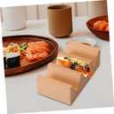 Cabilock Wooden Taco Holder and Sushi Stand - Multi-Function 3-Grid Tortilla Rack for Serving Tacos Sushi Rolls and Hand Rolls in Home or Restaurant