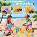EULRGAUS Beach Toys, 36 PCS Sand Toys with Construction Vehicles, Collapsible Bucket, Princess & Prince and Ice Cream Toys, Sand Castle Building Kit, Beach Shovel, Beach Games for Kids, Boys and Girls