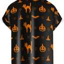 Men's Bowling Shirts Hawaiian Shirt Halloween Shirt Printed Chest Pocket Short Sleeve Casual Button Down Shirt Aloha Shirt (XXXL)