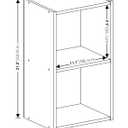 Furinno PASIR Book Shelf, 2-Tier Modern Bookshelf, Open Shelves Cube Bookcase, 9 x 12 x 21, Easy Assembly, Closed Back, for Living Room, Bedroom, Home Office, Plain White
