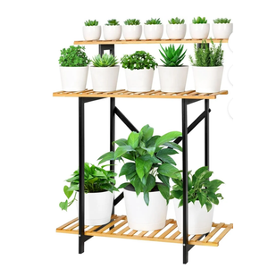 Bamboo Plant Stand Shelf Indoor Outdoor,3 Tier Wood Plant Stands ,Three Tier Tall Flower Pot Stand Holder Rack, Ladder Shelves for Multiple Plants in Balcony Patio Living Room Office,Rectangular