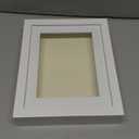 Americanflat 8x10 Shadow Box Frame with Shatter-Resistant Glass - Use as 6x8 Frame with Mat or 8x10 Without Mat - Silhouette Collection - White with Soft Felt Back